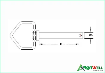 foldover handle hitch pins with chain and clip