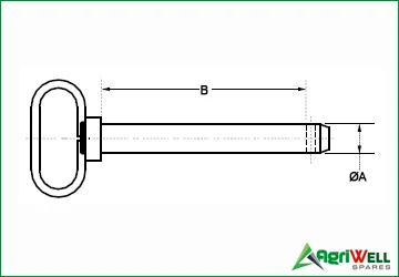 HITCH PIN RED HANDLE (GRADE 5)