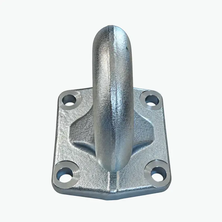 Forged 4-bolt drawbar lunette eye side view, AgriWell code AWF4BDLE-001